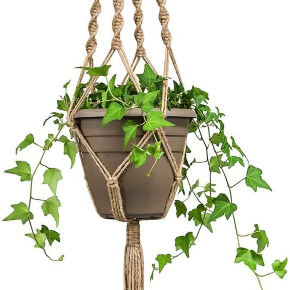 Bohemian Braided Plant Holder Hip Hippie Indoor/Outdoor/Garden/Living Room Decor - Picture 4 of 8